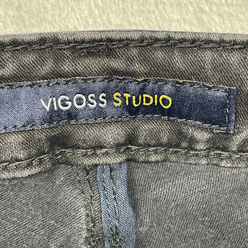 Vigoss Studio Skinny Jeans Women 25 Black Faded Low Rise Stretch Denim - Picture 5 of 14